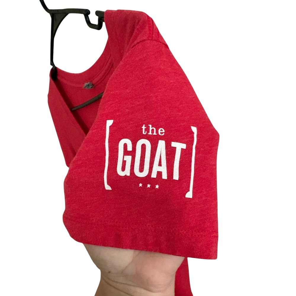 Next Level Ohio The GOAT Red V Neck Graphic T Shirt Women's Large Short Sleeve - Picture 3 of 6